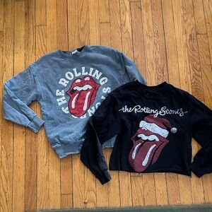 The Rolling Stones Sweatshirt and Crop Top - Gray & Black size XS
